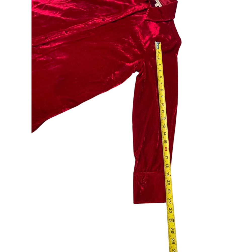 John Mark Women's Button Front Collared Red Top B… - image 5